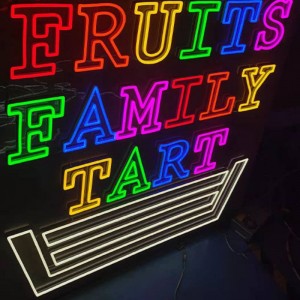 Cartel de neón de froitas colorf5 personalizado
