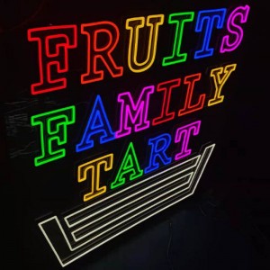 Φρούτα νέον πινακίδα custom colorf5