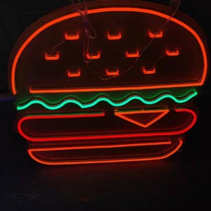 Hamburger neon asinya urukuta deco4