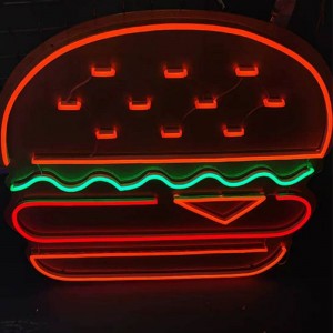Hamburger neon nga tohu whakapaipai taiepa4