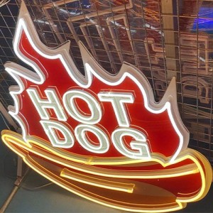 Hot dog letreros de neón cafetería1