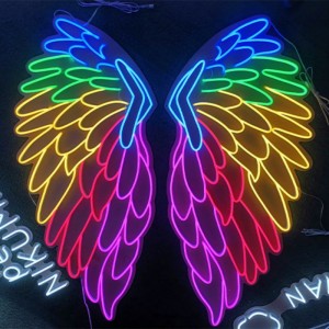 Insegna al neon con ali d'angelo Vasten c4