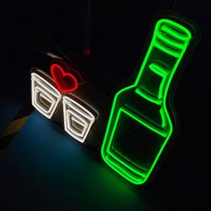 Sklenice na víno neonový nápis led light s5