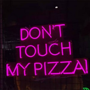 Txhob kov kuv pizza neon sign2
