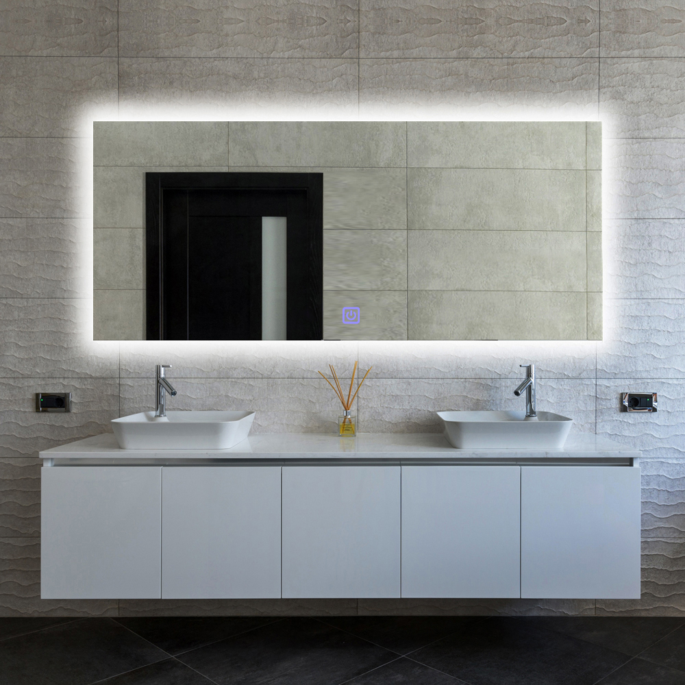 Simple backlit rectangular Decorative LED bathroom mirror FX-1101 Featured Image