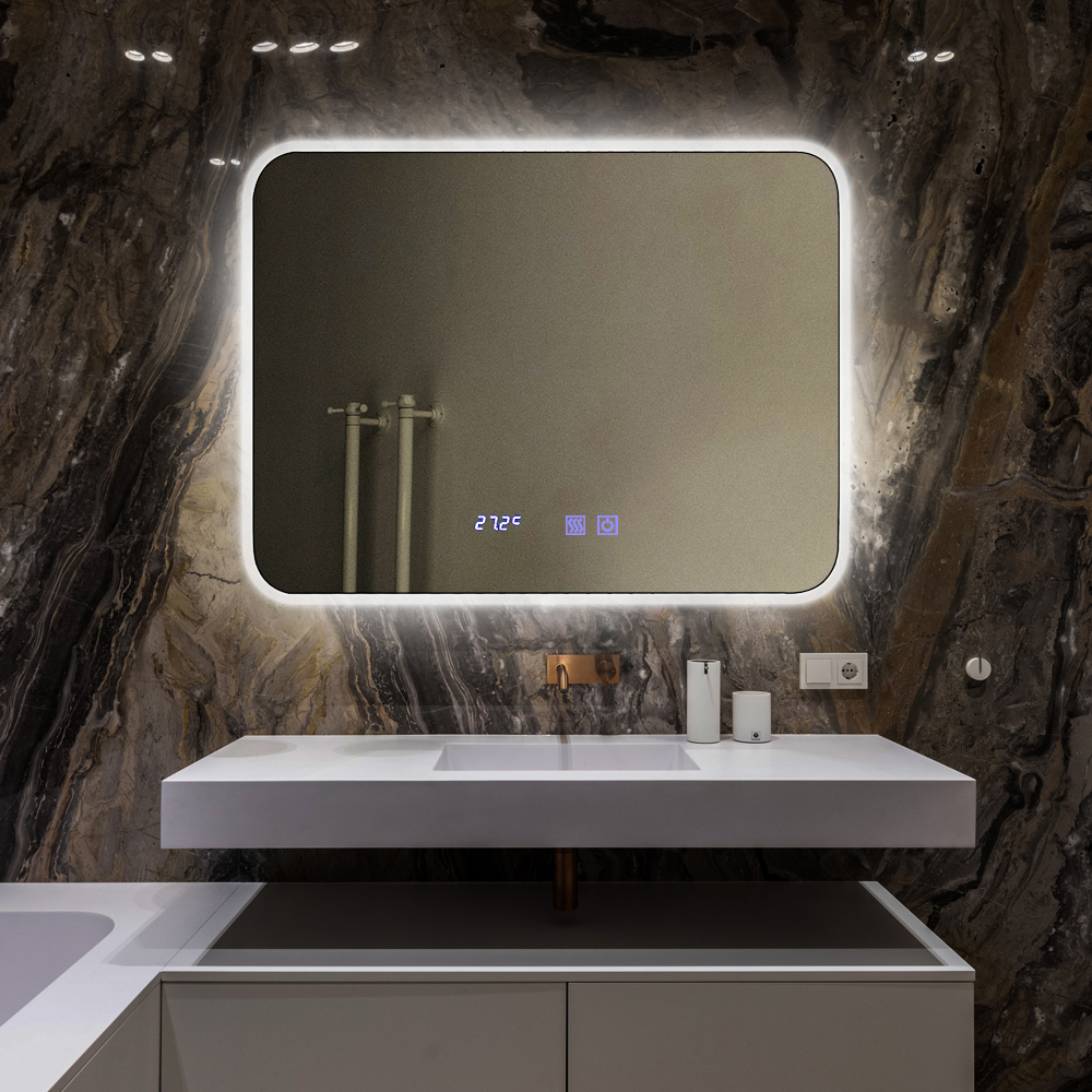 Decorative smart illuminated mirror backlit wall vanity bathroom LED lighted mirror YJ-2103 Featured Image