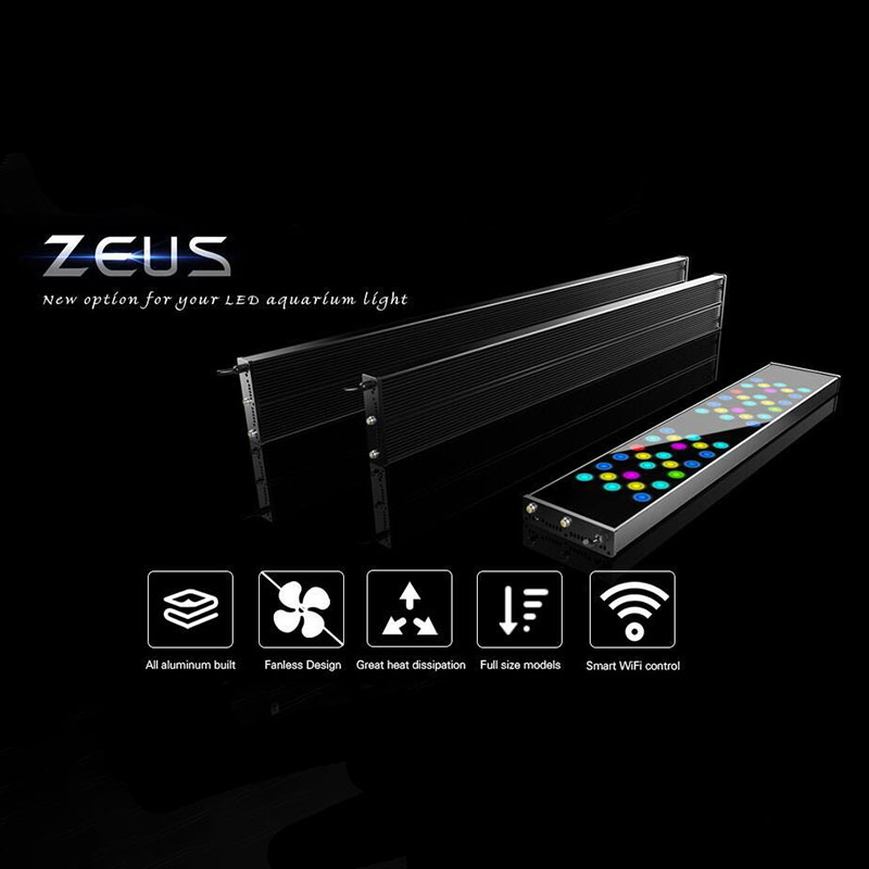 Zeus Series LED Aquarium Lights mei dimbere kontrôle systeem