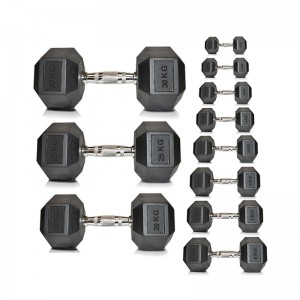 Hex Rubber Coated Cast Iron Dumbbell