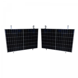 LEFENG 2PCS 410 W monokristāliskā silīcija saules paneļa ON-režģa fotoelektriskais modulis, regulējams stiprinājums PV moduļa saules baterijas sistēma ar 700 W mikroinvertoru un kronšteinu