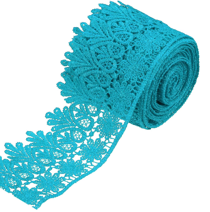 Tissu broderie africaine african wed lace trim chemical embroidered polyester eco-friendly lace trim for home textiles