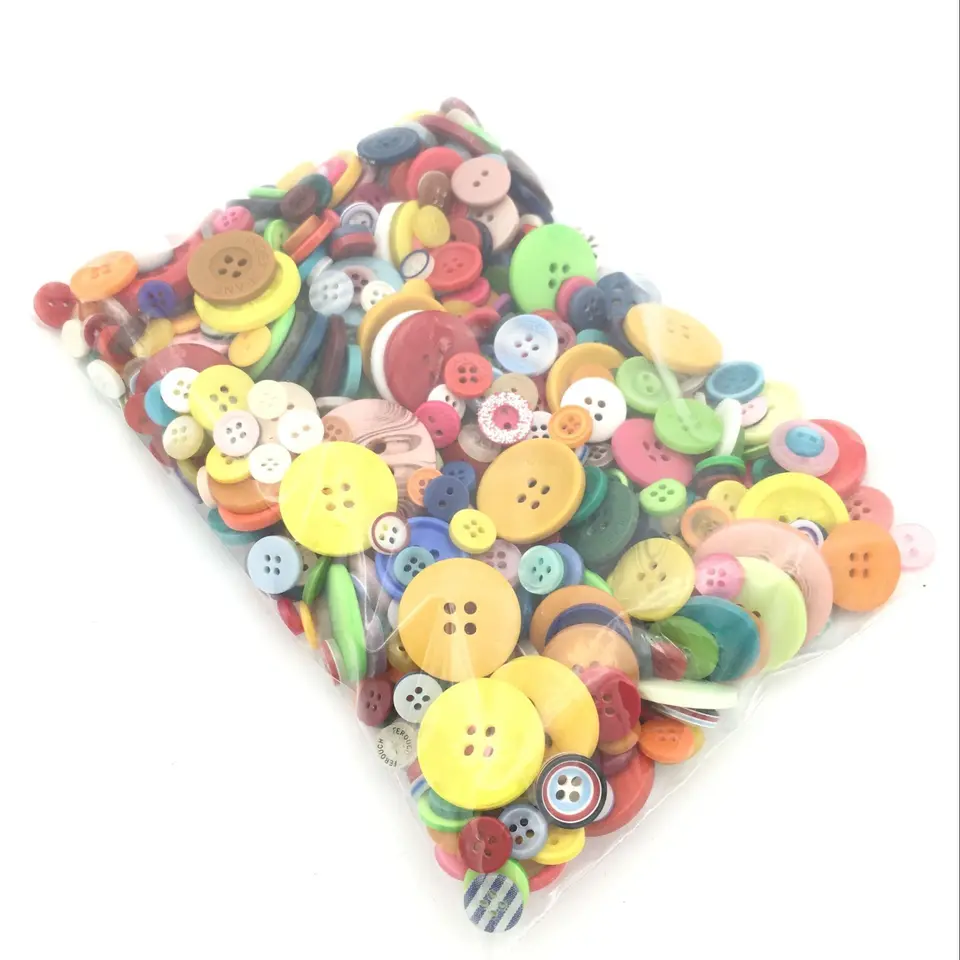 بسته رنگی ترکیبی دکمه دکمه دست ساز دست ساز بسته مواد Button Flower