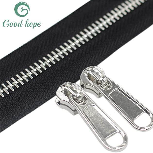 3#, 4#, 5# Close End Metal Zip Brass Teeth Jacket Zipper Custom Color Metal Zipper