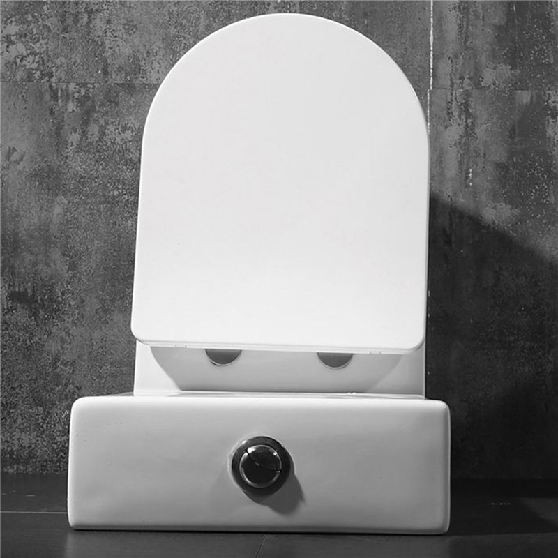 Modernus Aukštos kokybės wc Keraminis klozetas ant grindų montuojamas be apvado vonios dviejų dalių tualetas su UF sėdynės užvalkalu