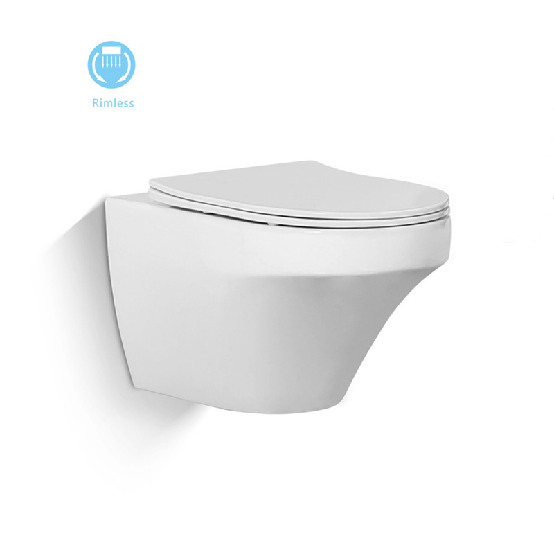 Céramique de toilette suspendue européenne super économe en eau de 3,5 à 4 litres avec rinçage vortex Image en vedette