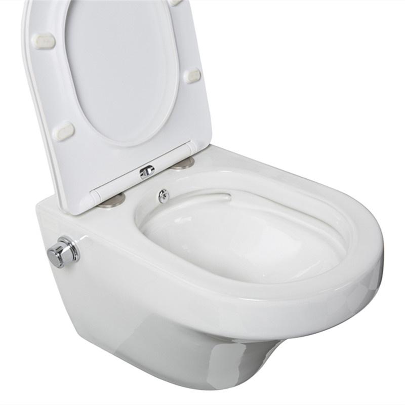 Super wetterbesparend stil flush hing toilette keramyske muorre hing toiletten bidet wc rimless toilet mei bidet