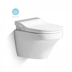 Intelligent Wall Hung Ceramic Smart Toilet ရေချိုးခန်းအတွက် ဖုံးကွယ်ထားသော Cistern နှင့် အလိုအလျောက်အိမ်သာ