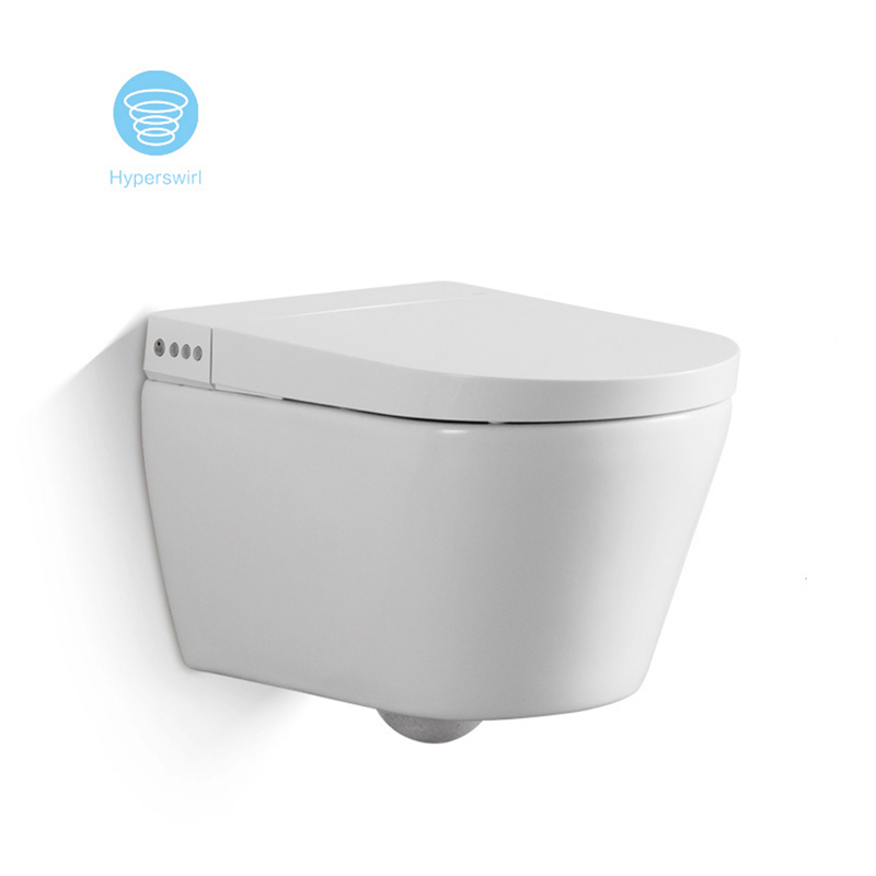 Kev Ntxuav Tus Kheej Phab Ntsa Mounted Intelligent Toilet Modern Smart Toilet Nrog Bidet Function