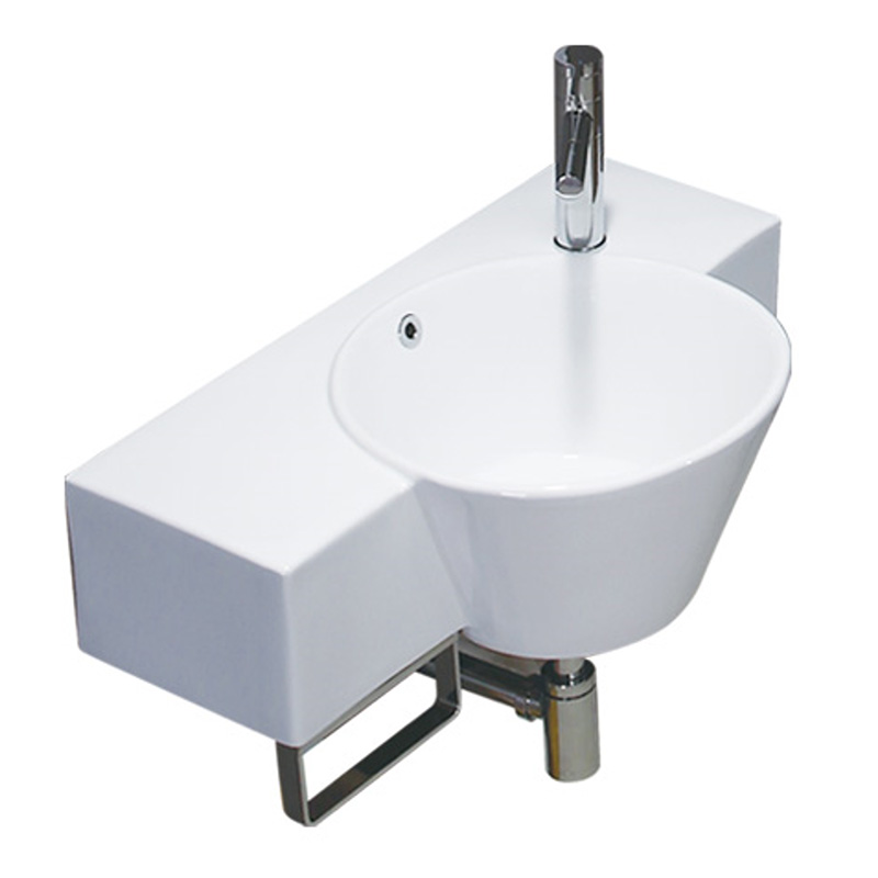 European wall mounted vanity wash basin hanging ceramic bathroom wall hung sinks with towel rack