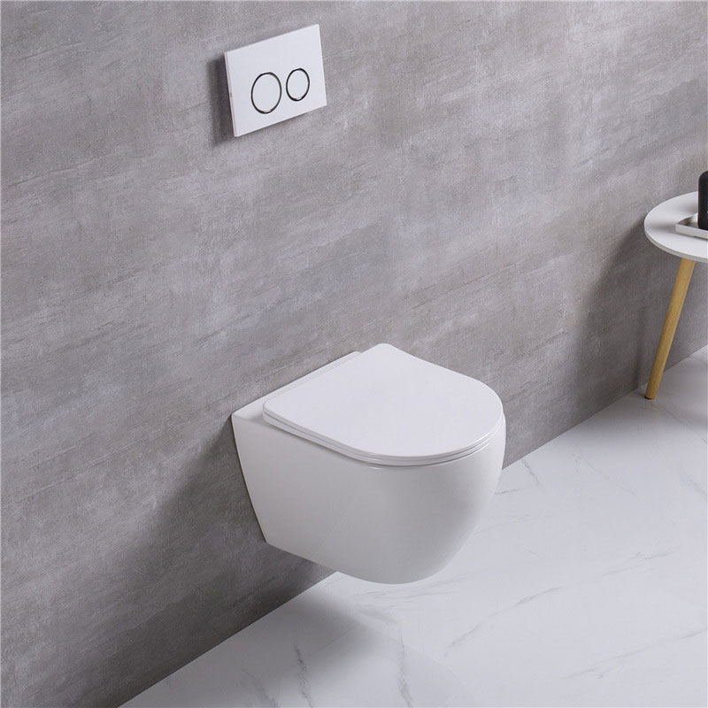 बाथरूम सिरॅमिक गोलाकार भिंतीवर माउंट केलेले डब्ल्यूसी टॉयलेट्स पीपी यूएफ सॉफ्ट क्लोजिंग सीट कव्हरसह