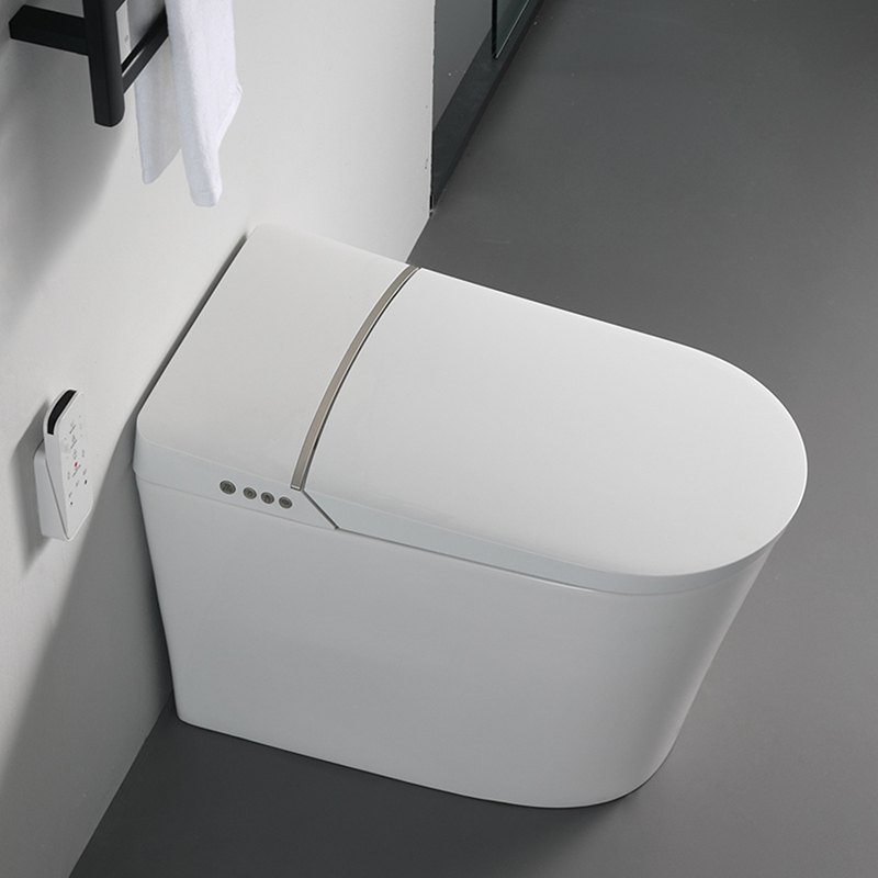 High-Tech Auto Flip Floor Mounted Toilets Smart Bidet Wash Automatic Sensor Intelligent Toilet