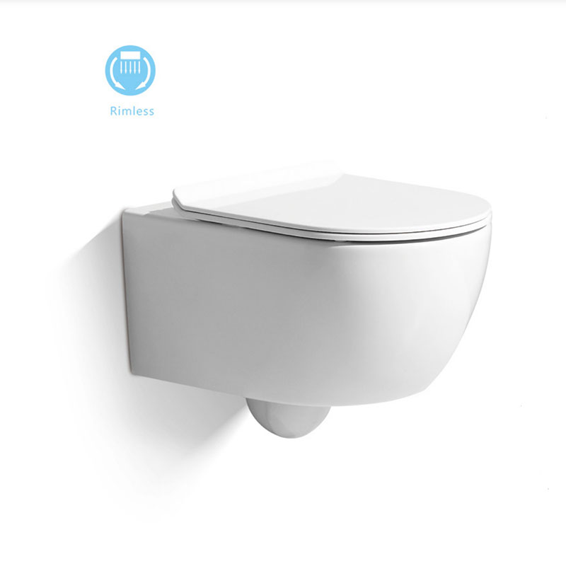 Modernus keraminis sieninis pakabinamas klozetas be apvadų kiniškas WC dubuo su CE sertifikatu