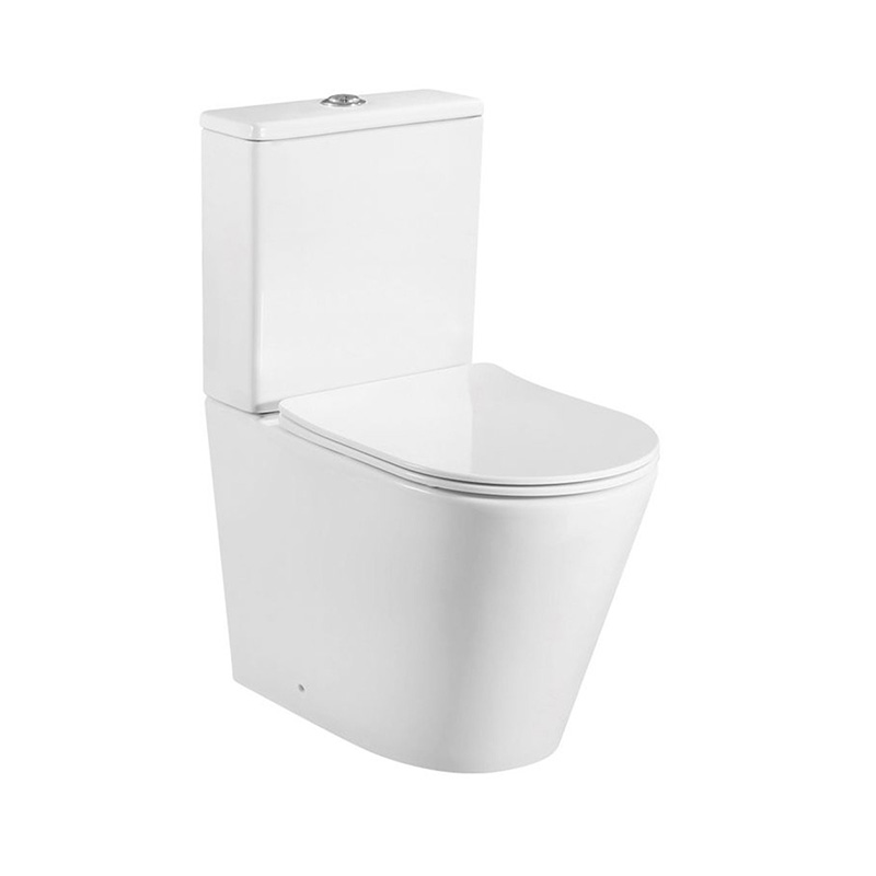 Toilette senza bordu in dui pezzi Wc in ceramica p-trap180mm per l'europeu