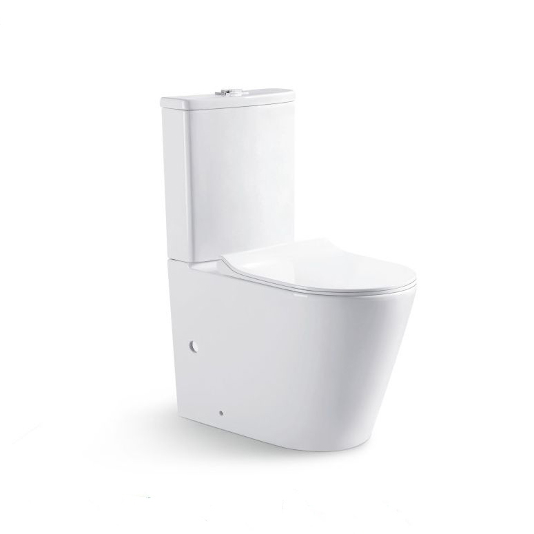 Europietiško dizaino vonios tualetas Dviejų nuleidimų be apvado dviejų dalių tualetas spinta, montuojamas ant grindų