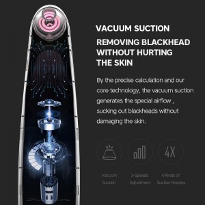 LS-021 USB Charge Beauty Naso Massaggiatore Detergente per pori del viso Rimozione della testa nera Display LCD Vuoto Rimozione di punti neri