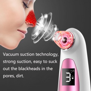 I-LS-021 USB Charger Beauty Nose Massager Facial Pore Cleaner Ukukhipha Ikhanda Elimnyama I-LCD Display Vacuum Blackhead Remover