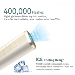 LS-T112 Ice Cooling New Design 400K imawunikira Xeon quartz 3 nyali zosinthika IPL kunyumba laser epilator makina ochotsa tsitsi