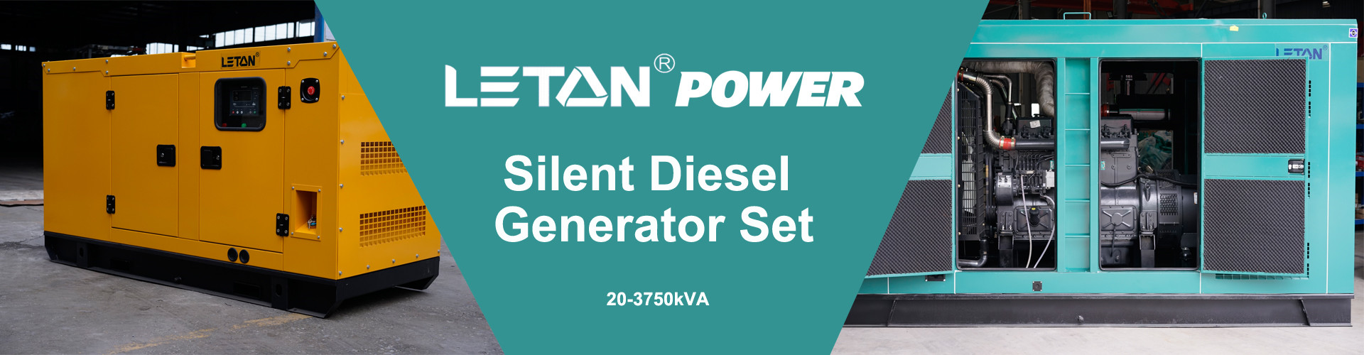 Generator diesel senyap mengatur generator kanopi kebisingan rendah Leton powerImage