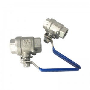 3/4 "tekanan tinggi klep bola dua sapotong sareng benang bikang ANSI 150lb CF8m 304 316 Wcb Pinuh Port Manual Ball valve