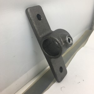 Abrazadera de llave ajustable original de hierro fundido maleable negro para pasamanos y valla