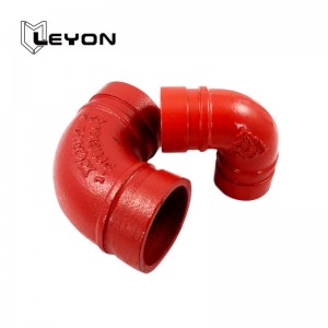 FM UL Approved Ductile Iron Red 90 Grooved Elbow