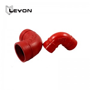 I-Ductile Iron Grooved 90 Degree Elbow with Standard Dimensions 300psi for Fire Fighting Pipelines