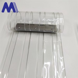 Striated anti-adhesion transparent soft door curtain