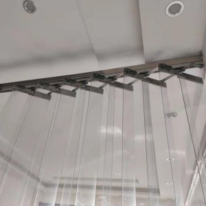 High quality hanging pvc transparent folding curtain cheap clear folding door pvc strip curtain