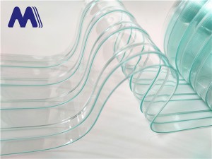 antistatický transparentní PVC pásový závěs dvojité žebrované dveřní závěsy role