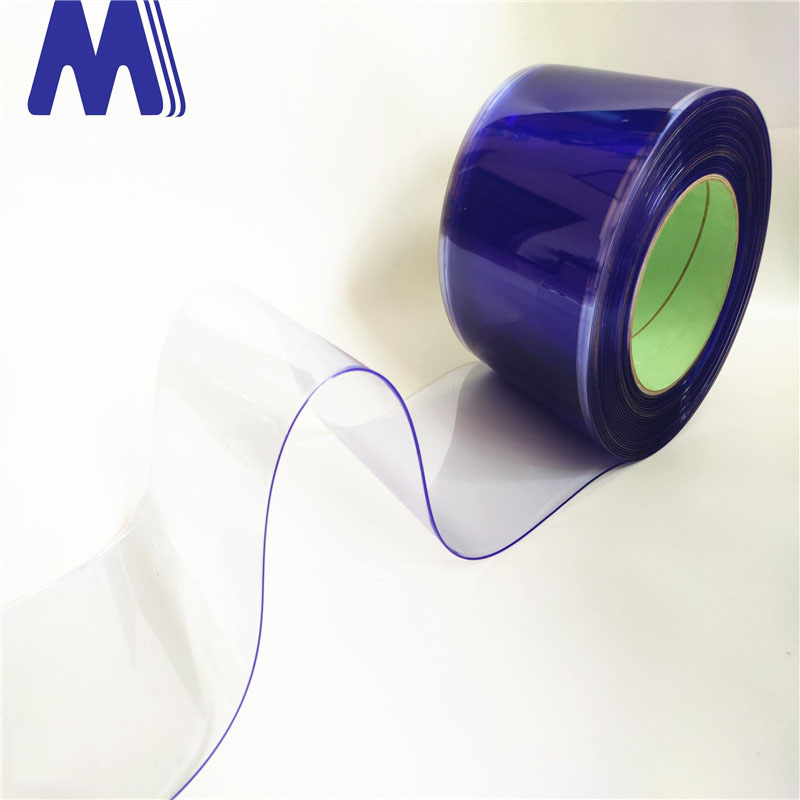 PVC Transparent blue Clear Smooth Plastic PVC Strip Door Makatani ozizira ozizira