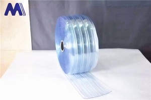 Cortina de tira de PVC com nervuras rolos de cortina de porta transparente