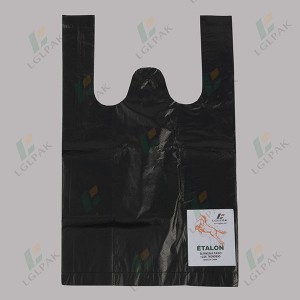 HDPE Black T-shirt Bag