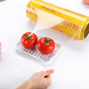 China OEM China 9-20 Mic Customized Disposable Food-Contact PVC Cling Film Wrap Stretch Food Wrap