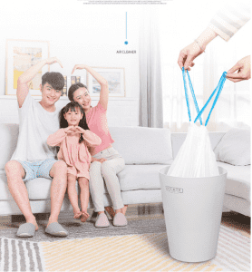 Fabriksfremstillet hot-sale Kina HDPE/LDPE polyethylen affaldspose Hvid snoretræk affaldsposer på rulle