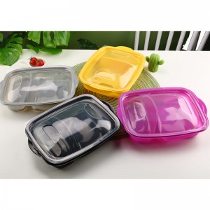Disposable Takeaway PP Two-compartment Food Con...