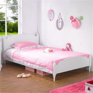 Otroška postelja princesa iz masivnega lesa v evropskem slogu, pohištvo za spalnice bele barve