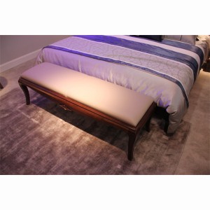 Light luxury American style solid wood upholstery double bed na may storage