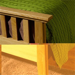 Moderno preprosto oblikovana postelja iz masivnega lesa 1,5 m pohištvo v severnoevropskem slogu iz belega hrasta