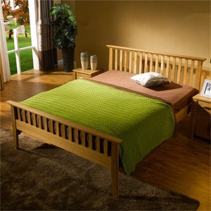 Modernong simple nga disenyo nga solid wood bed 1.5meter white oak north Europe style furniture