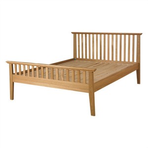 מיטה מודרנית בעיצוב פשוט מעץ מלא 1.5 מטר אלון לבן ריהוט בסגנון צפון אירופה