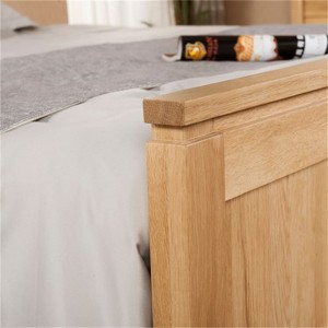 Solid White Oak North Europe Style Bed Habeli e nang le Frame